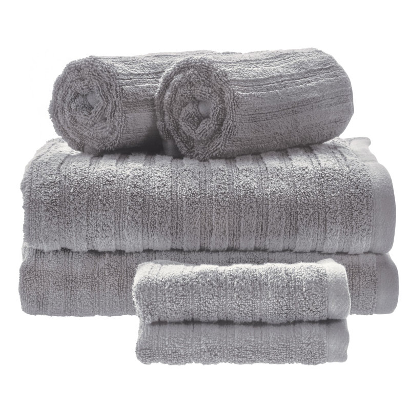 iDesign Ribbed 6 Piece 100 Cotton Bath Towel Set & Reviews Wayfair